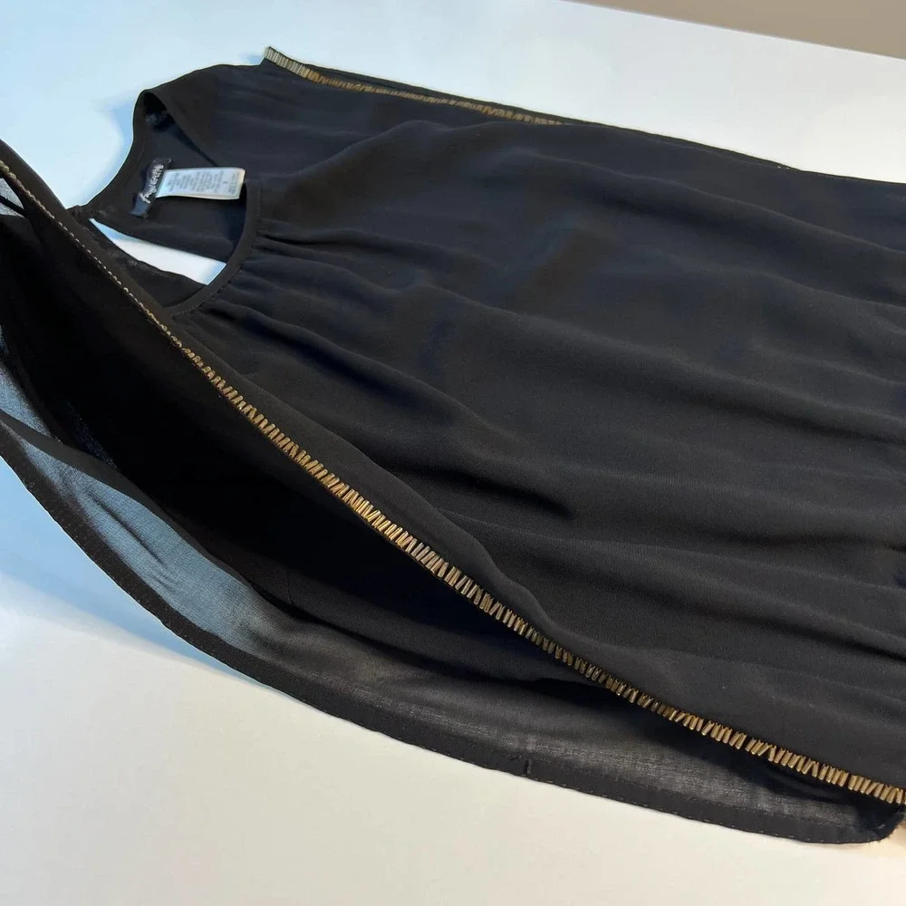 Foreign Exchange Women's Dress Mini Black Embellished Detail Side Zipper Size S - Picture 5 of 10